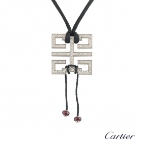 Cartier White Gold Diamond Le Baiser Du Dragon Pendant